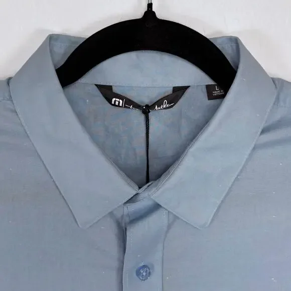 Travis Mathew Studebaker Button Down Size Large Blue Regular Fit Work Casual NEW - Picture 5 of 13